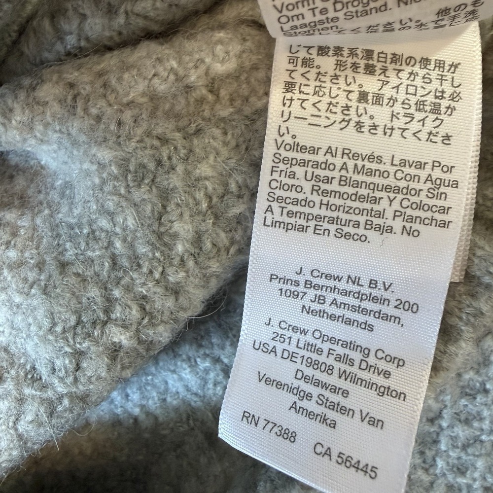 J. Crew Gray Boucle Sweater Cardigan Jewel Buttons XS Merino Wool Blend Pockets - Picture 6 of 7